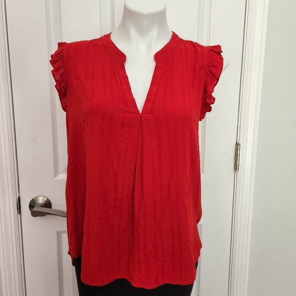 Universal Thread Red Ruffled Shirt - Picture 1 of 12